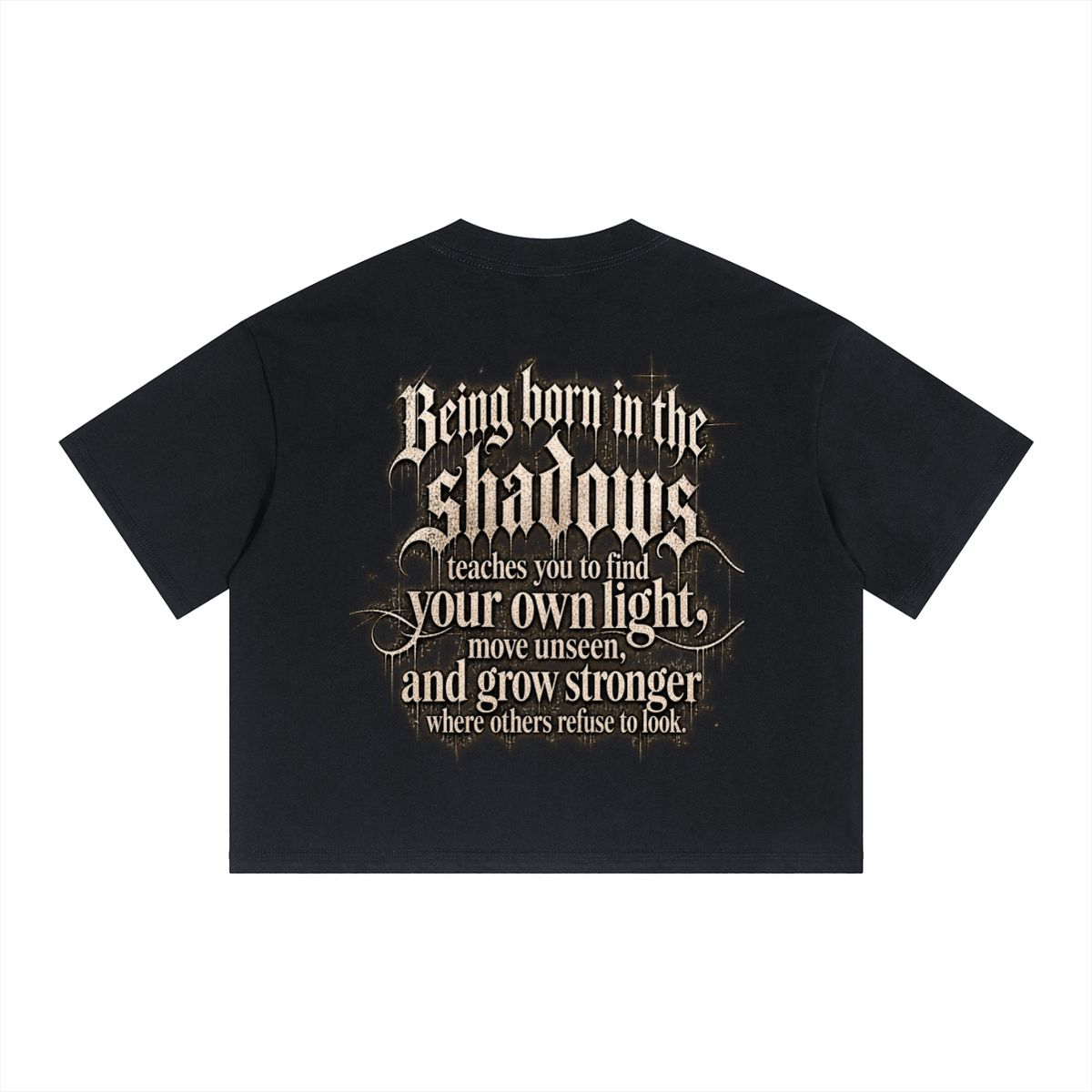 Shadow Born Drop Shoulder Crop T-Shirt